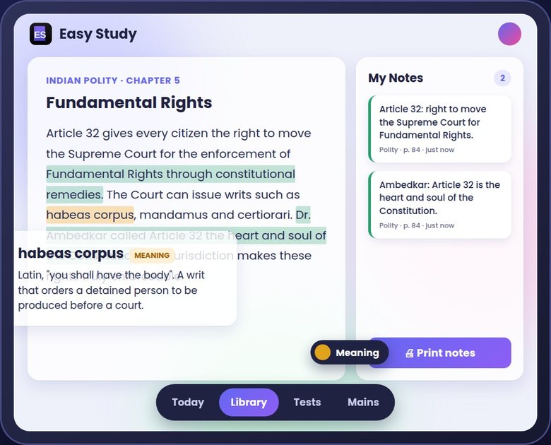 Meaning popup for habeas corpus
